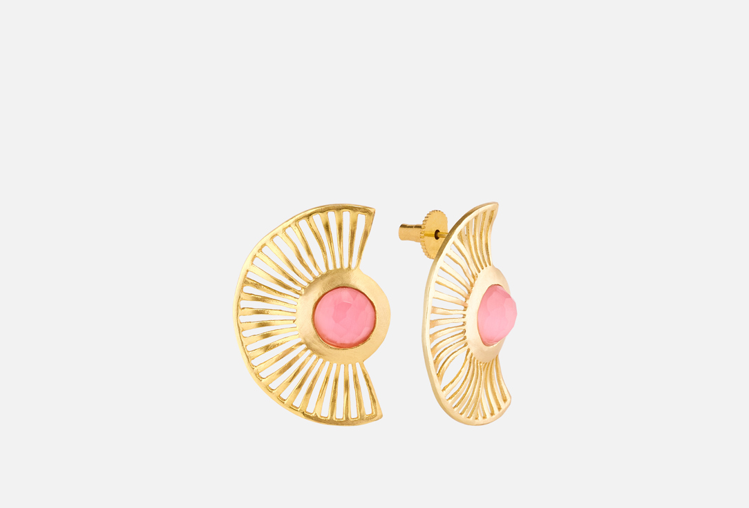ELNALINE Earrings Gemstone Fan Earrings 1 pairs ELNALINE Earrings Gemstone Fan Earrings