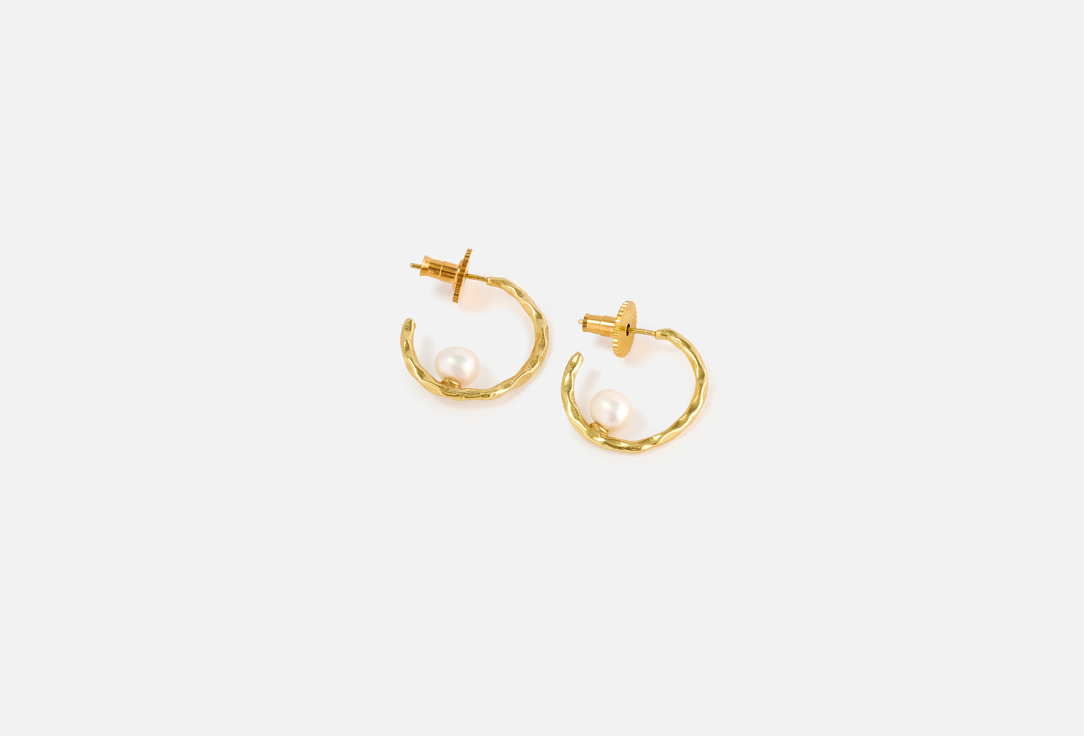 ELNALINE Earrings Molten Pearl Mini Hoops 2 pcs ELNALINE Earrings Molten Pearl Mini Hoops