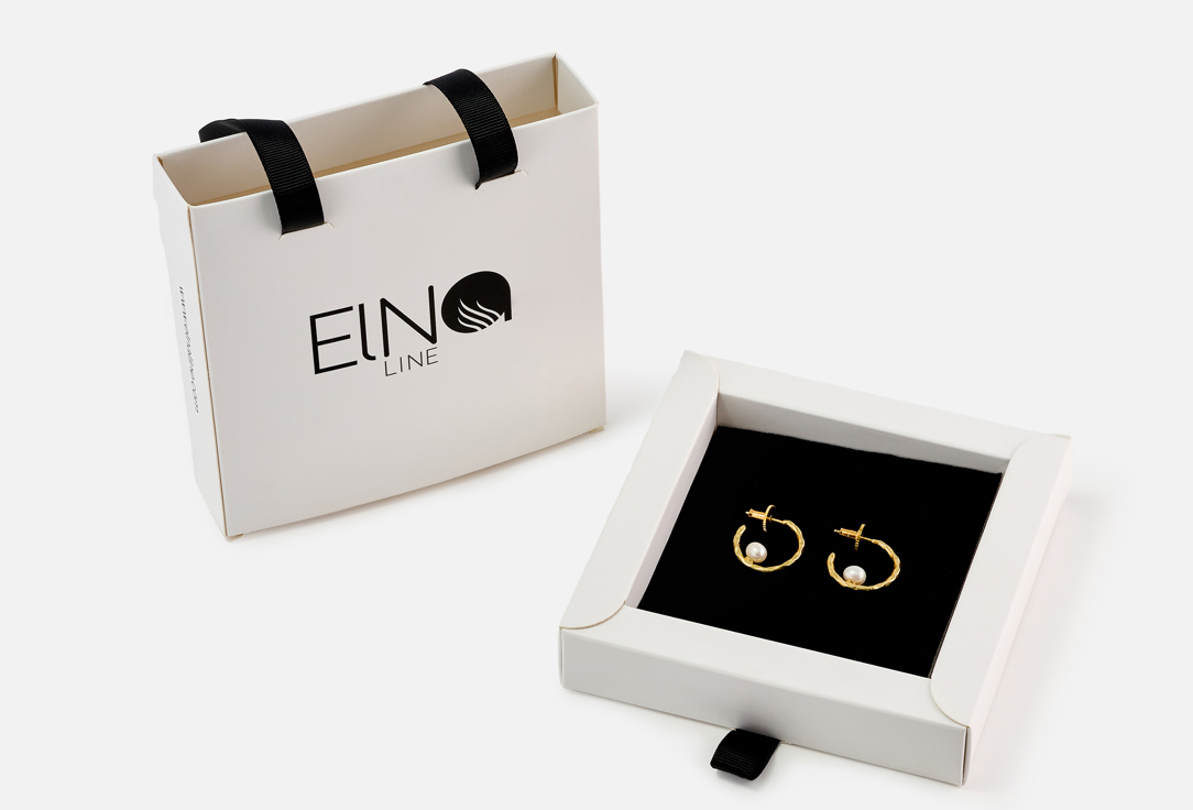 ELNALINE Earrings Molten Pearl Mini Hoops 2 pcs ELNALINE Earrings Molten Pearl Mini Hoops