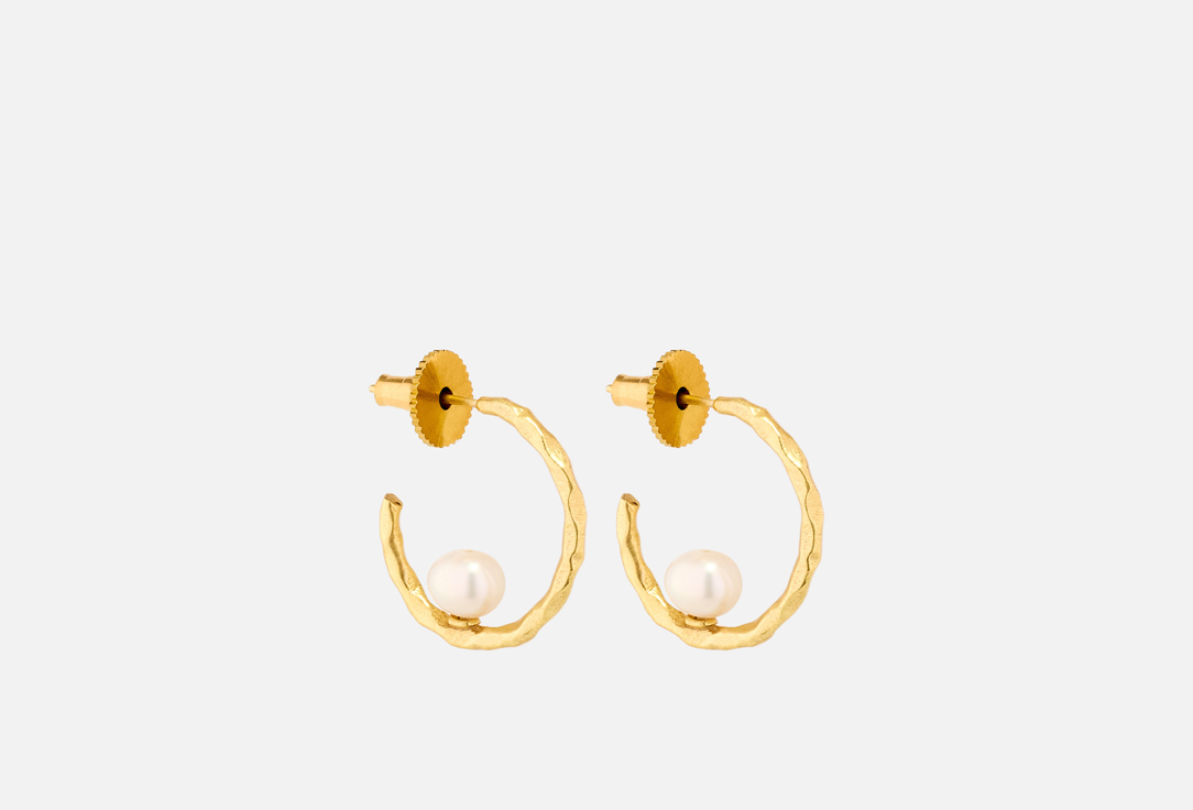 ELNALINE Earrings Molten Pearl Mini Hoops 2 pcs ELNALINE Earrings Molten Pearl Mini Hoops