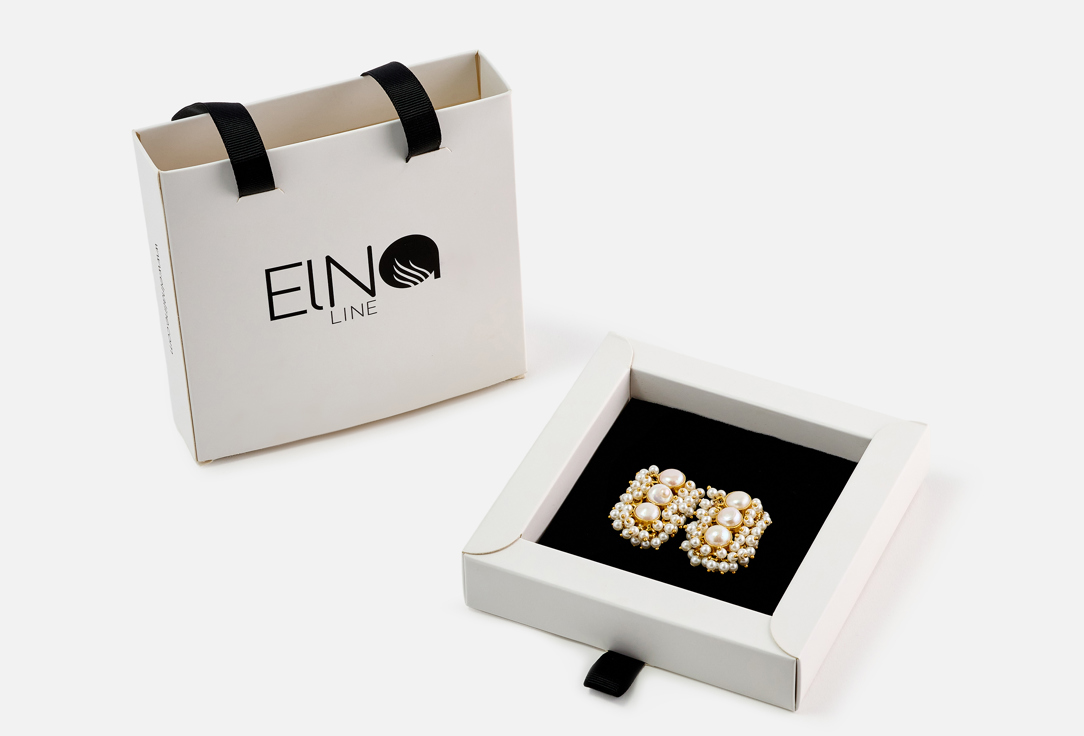 ELNALINE Earrings Pearl Trio Studs 2 pcs ELNALINE Earrings Pearl Trio Studs