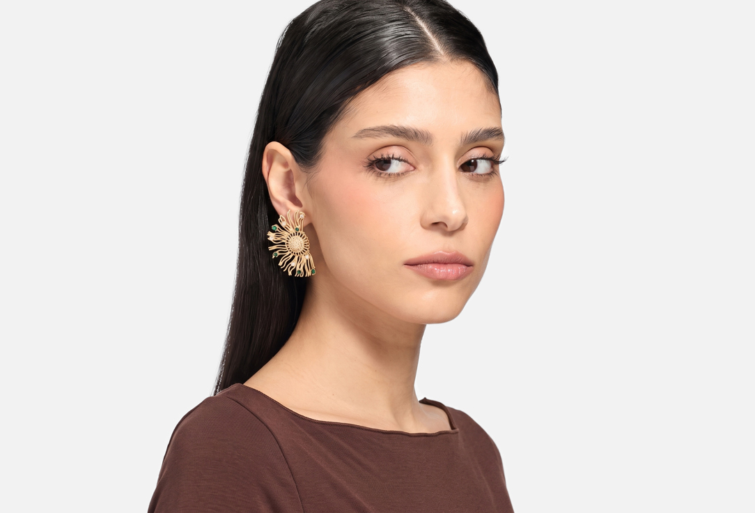ELNALINE Earrings Pearl Sunburst Earrings 1 pairs ELNALINE Earrings Pearl Sunburst Earrings