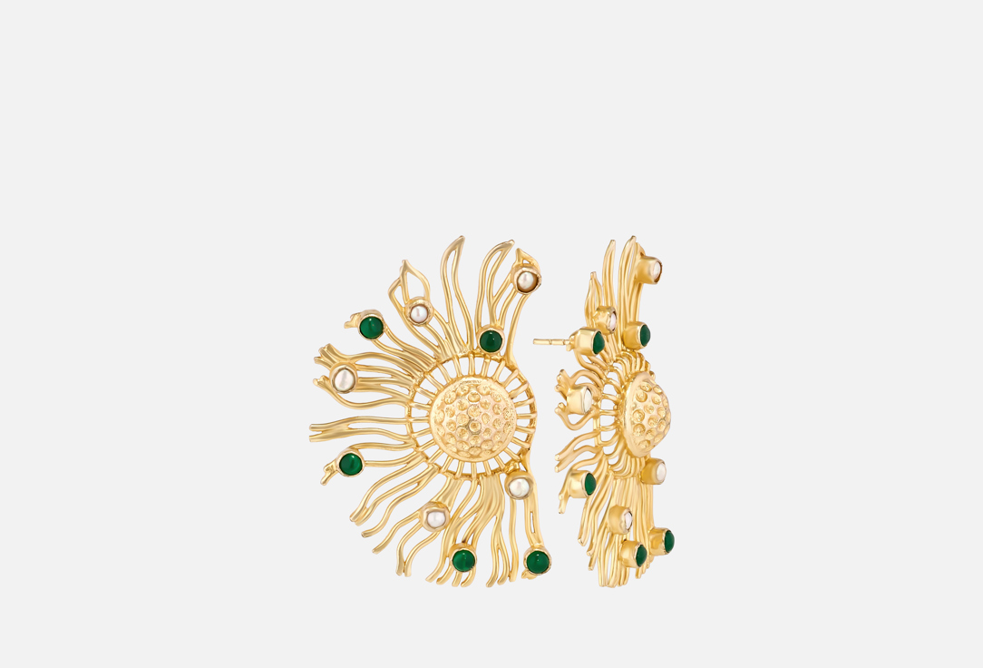ELNALINE Earrings Pearl Sunburst Earrings 1 pairs ELNALINE Earrings Pearl Sunburst Earrings