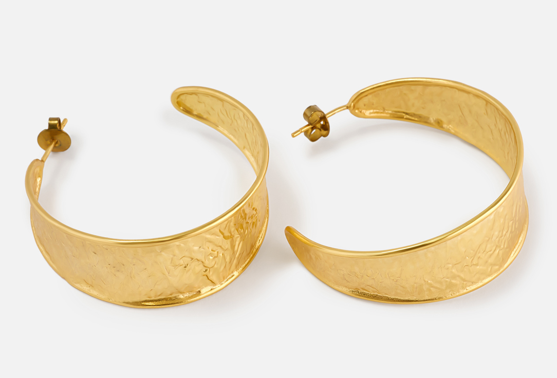 ELNALINE Earrings Crinkled Hoop Earrings 2 pcs ELNALINE Earrings Crinkled Hoop Earrings
