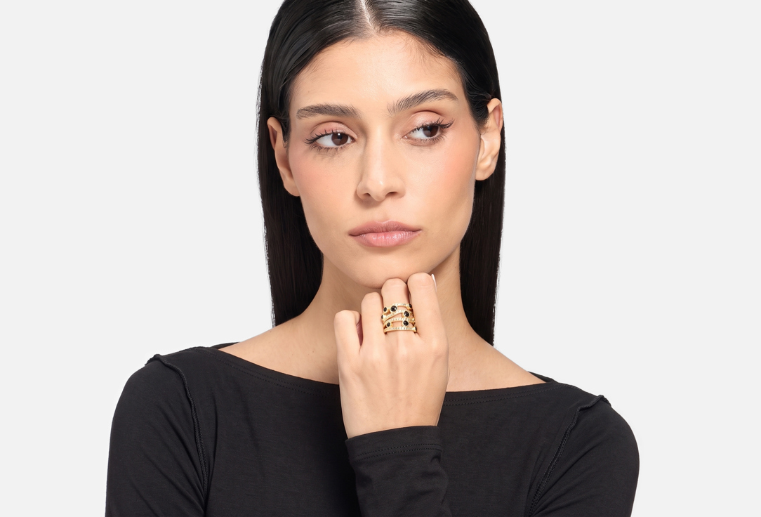 ELNALINE кольцо Gemstone Multi Band Ring
