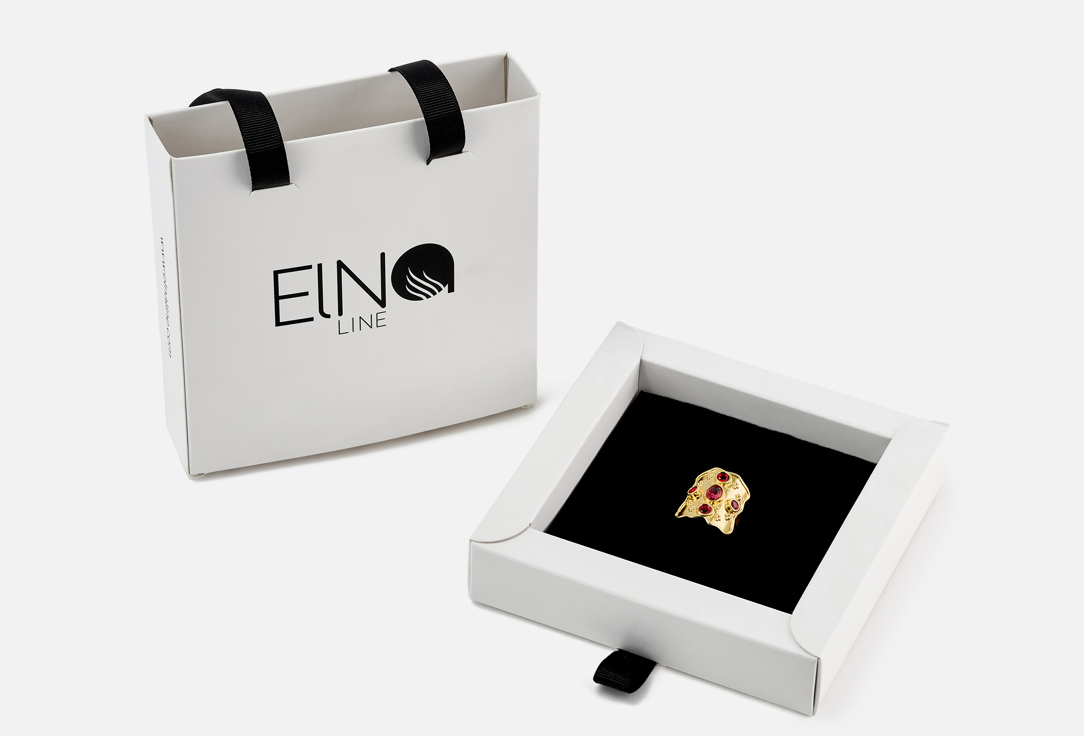 ELNALINE Earrings Gemstone Shield Ring 1 pairs ELNALINE Earrings Gemstone Shield Ring