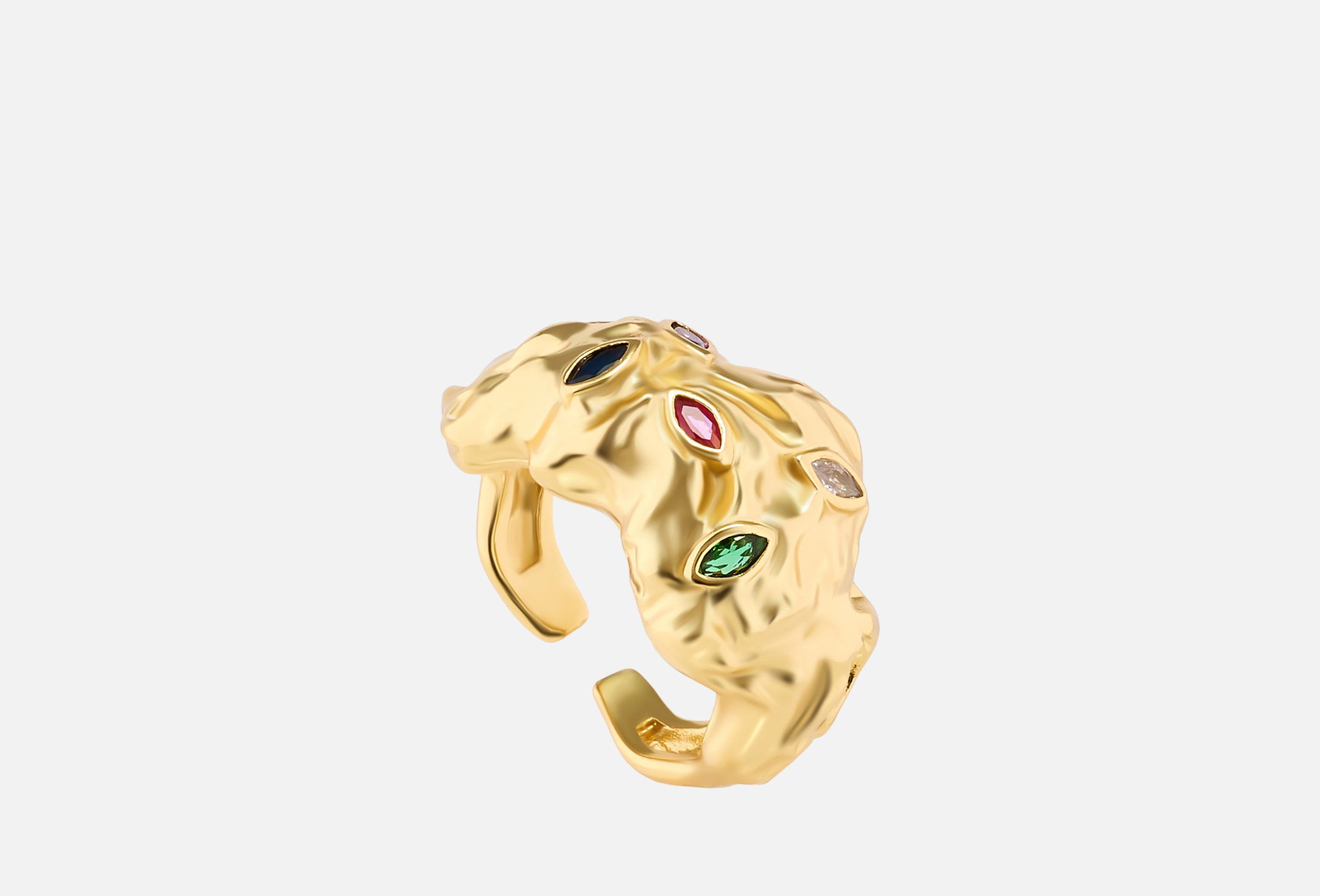 Molten Mixed Stone Ring 1