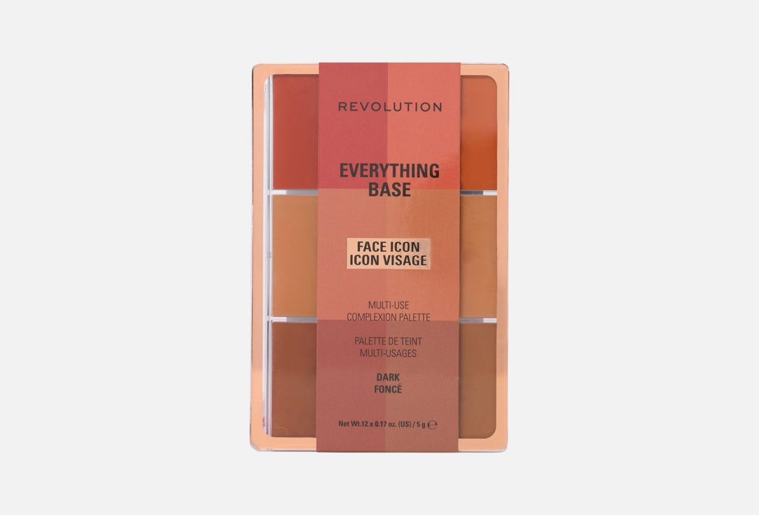 MakeUp Revolution Radiant Cream Multi-Use Face Palette Everything Base Face Icon Dark 5 g MakeUp Revolution Radiant Cream Multi-Use Face Palette Everything Base Face Icon