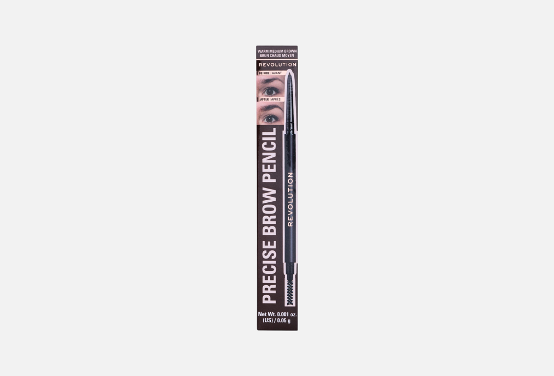 MakeUp Revolution Ultra-Fine Brow Pencil With Spoolie Precise Brow Warm Medium Brown 0.05 g MakeUp Revolution Ultra-Fine Brow Pencil With Spoolie Precise Brow