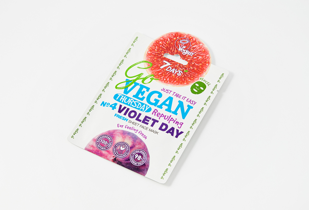 7DAYS Refreshing Face Sheet Mask Go Vegan Thursday 1 pcs 7DAYS Refreshing Face Sheet Mask Go Vegan Thursday