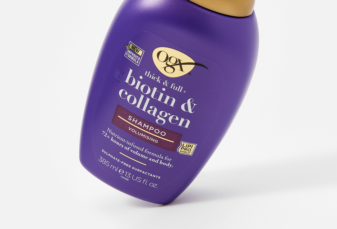 OGX Volumizing Shampoo Thick & Full + Biotin & Collagen 385 ml OGX Volumizing Shampoo Thick & Full + Biotin & Collagen