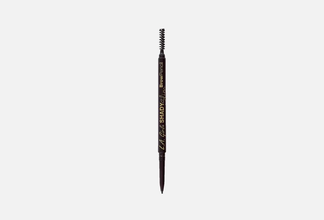 L.A. Girl Retractable Brow Pencil with Spoolie Shady Slim Blackest brown 0.08 g L.A. Girl Retractable Brow Pencil with Spoolie Shady Slim