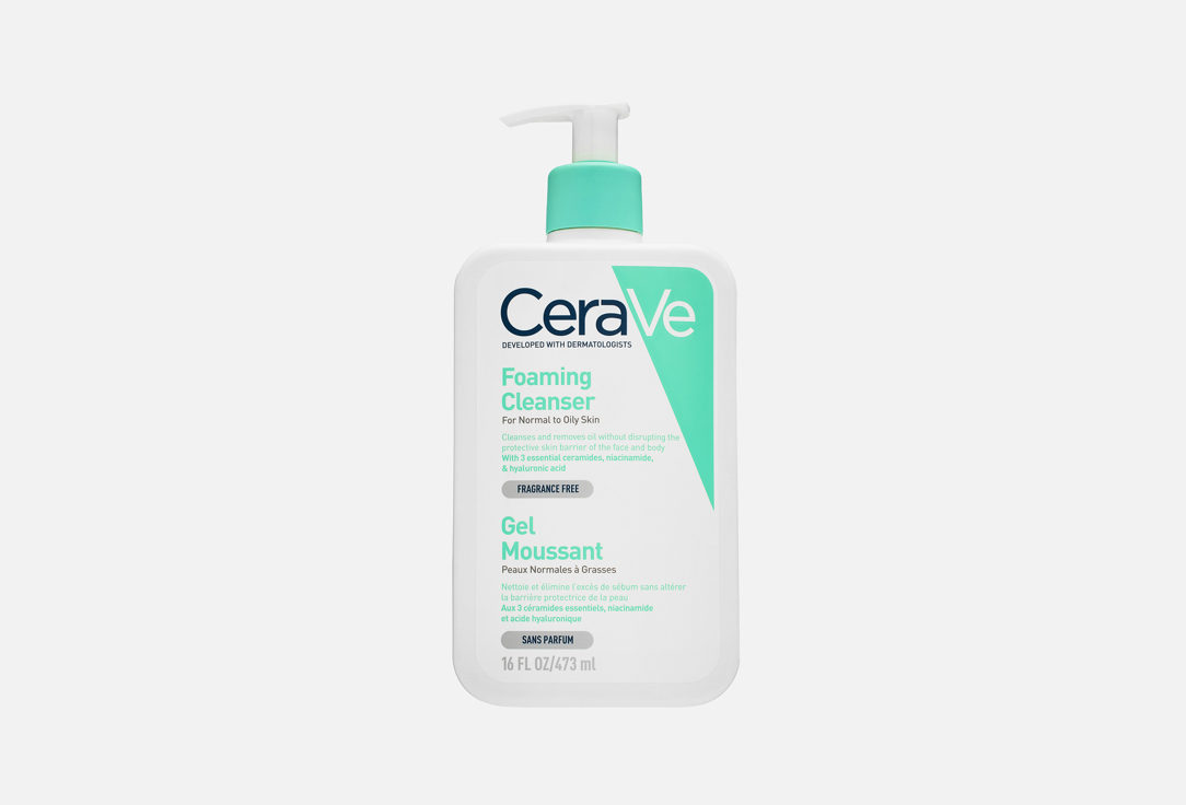 CeraVe Cleansing gel for face and body for normal to oily skin Foaming Cleanser