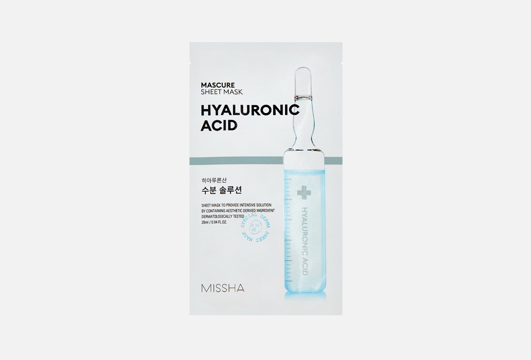 Missha Hyaluron Acid Face Sheet Mask Mascure 1 pcs Missha Hyaluron Acid Face Sheet Mask Mascure