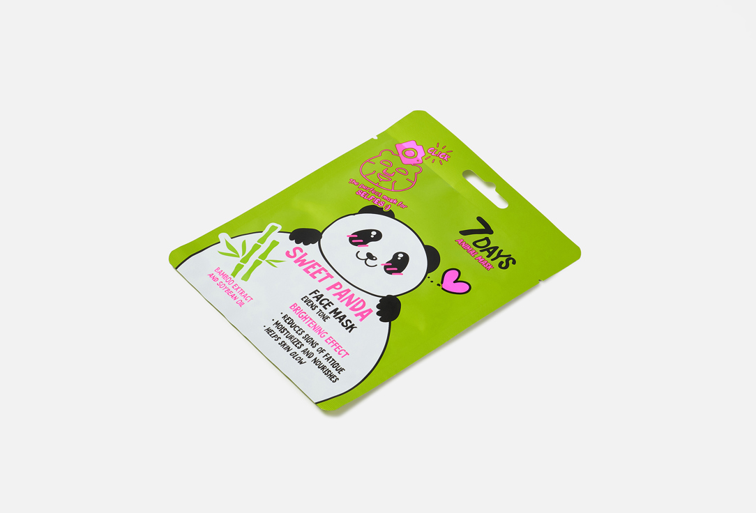 7DAYS Toning Up Face Sheet Mask SWEET PANDA 1 pcs 7DAYS Toning Up Face Sheet Mask SWEET PANDA