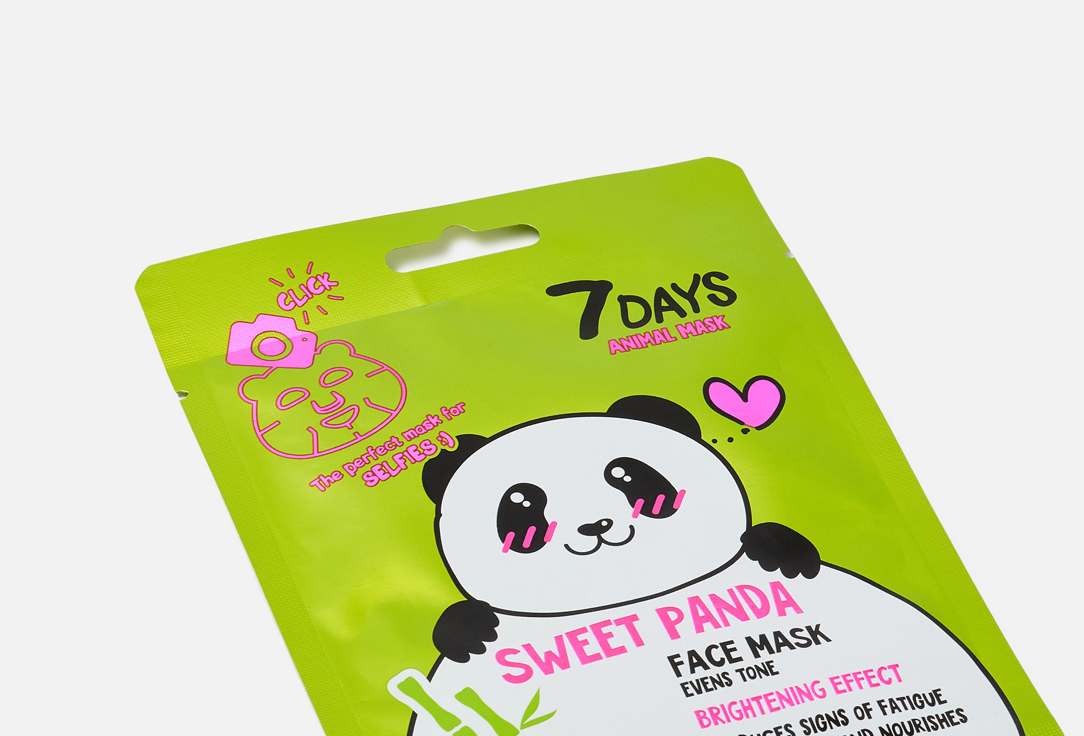 7DAYS Toning Up Face Sheet Mask SWEET PANDA 1 pcs 7DAYS Toning Up Face Sheet Mask SWEET PANDA