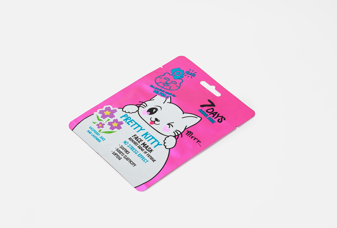 7DAYS Refreshing Face Sheet Mask PRETTY KITTY 1 pcs 7DAYS Refreshing Face Sheet Mask PRETTY KITTY