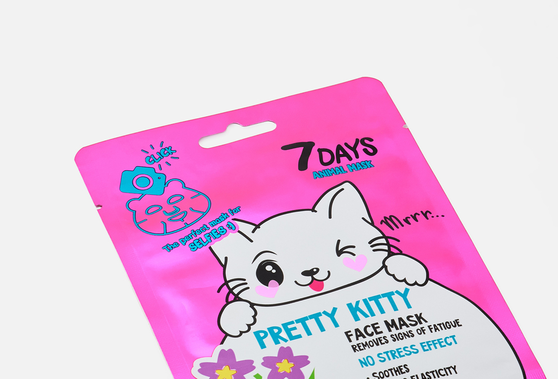 7DAYS Refreshing Face Sheet Mask PRETTY KITTY 1 pcs 7DAYS Refreshing Face Sheet Mask PRETTY KITTY