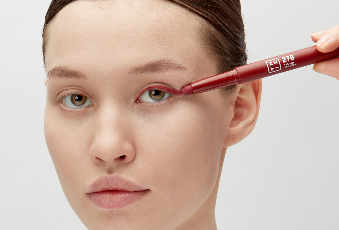 3INA Long-lasting eyeshadow stick The 24H Eye Stick 270, Wine red, Matte 1.4 g 3INA Long-lasting eyeshadow stick The 24H Eye Stick