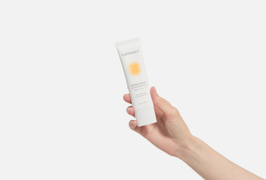Cell Fusion C Успокаивающий солнцезащитный крем для кожи лица SPF 50+ Derma Relief Sunscreen 100